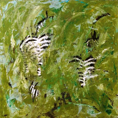 Entlaufene Zebras in der Eilenriede, Grösse: 100 x 100 verkauft